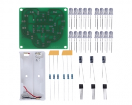 DIY Kit Heart-shaped Flashing Lamp 18pcs RGB LED Analog Circuit Electronic Soldering Practice Kits